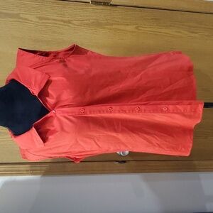 Lafayette 148 red sleeveless button up top